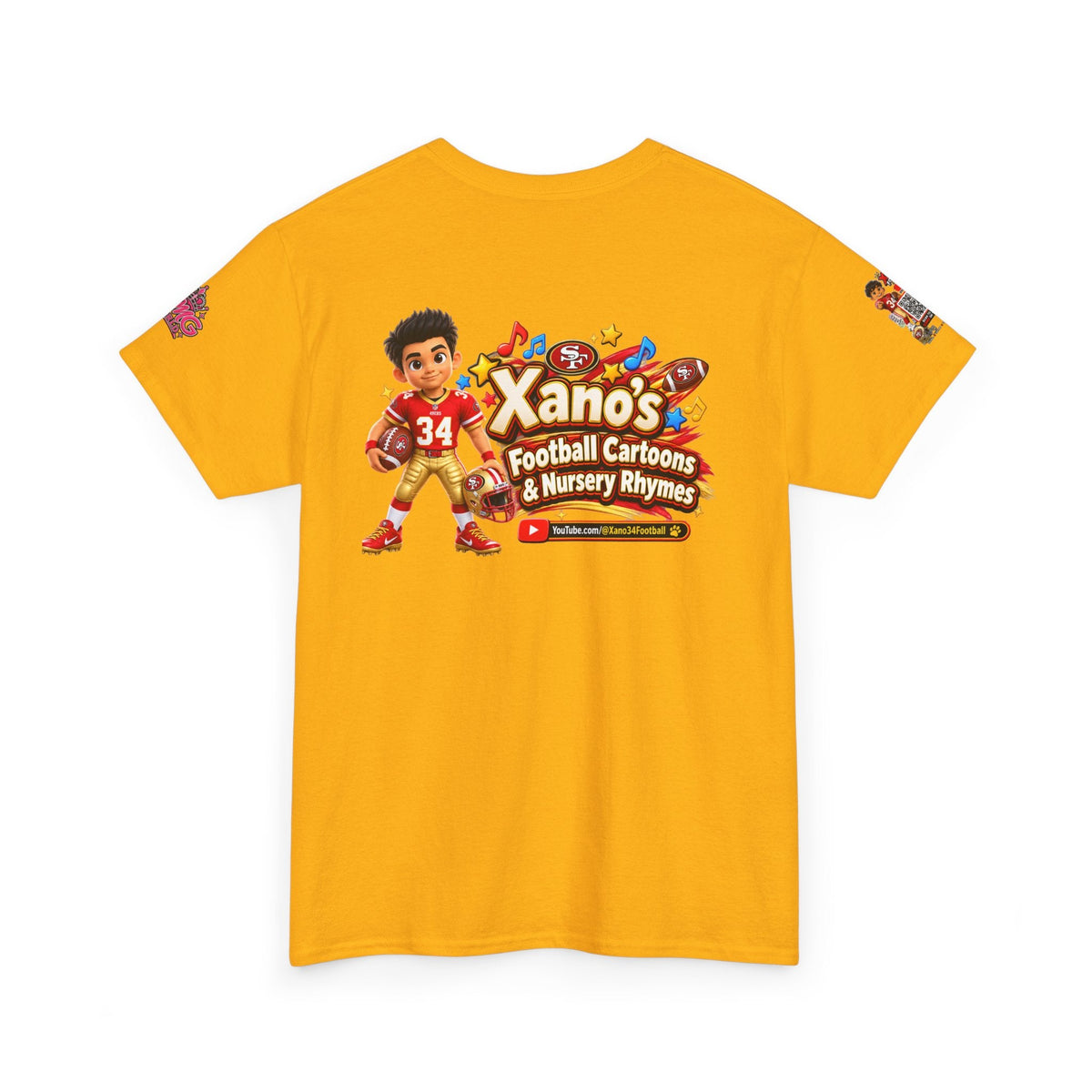 Kid's Football Cartoon Adult Tee — “Xano #34: Heart of a Champion” Cartoon Jersey - Getmgirlzworld Shop