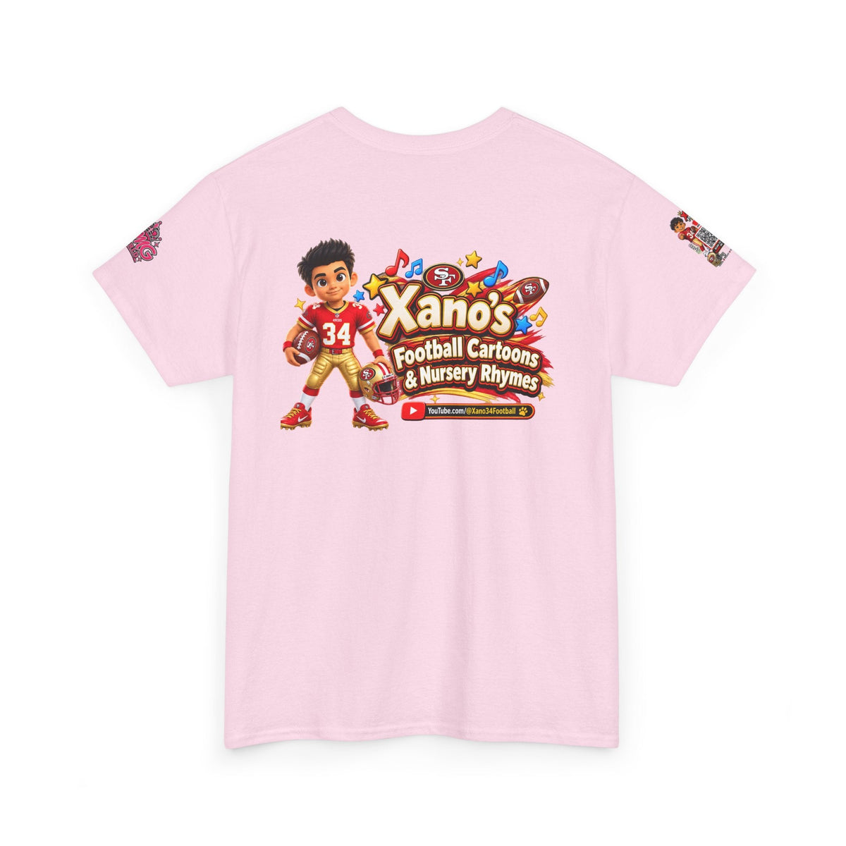 Kid's Football Cartoon Adult Tee — “Xano #34: Heart of a Champion” Cartoon Jersey - Getmgirlzworld Shop