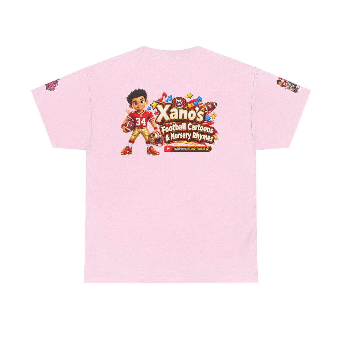 Kid's Football Cartoon Adult Tee — “Xano #34: Heart of a Champion” Cartoon Jersey - Getmgirlzworld Shop