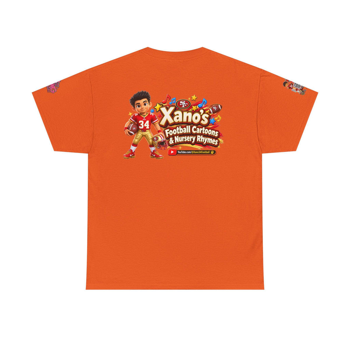 Kid's Football Cartoon Adult Tee — “Xano #34: Heart of a Champion” Cartoon Jersey - Getmgirlzworld Shop