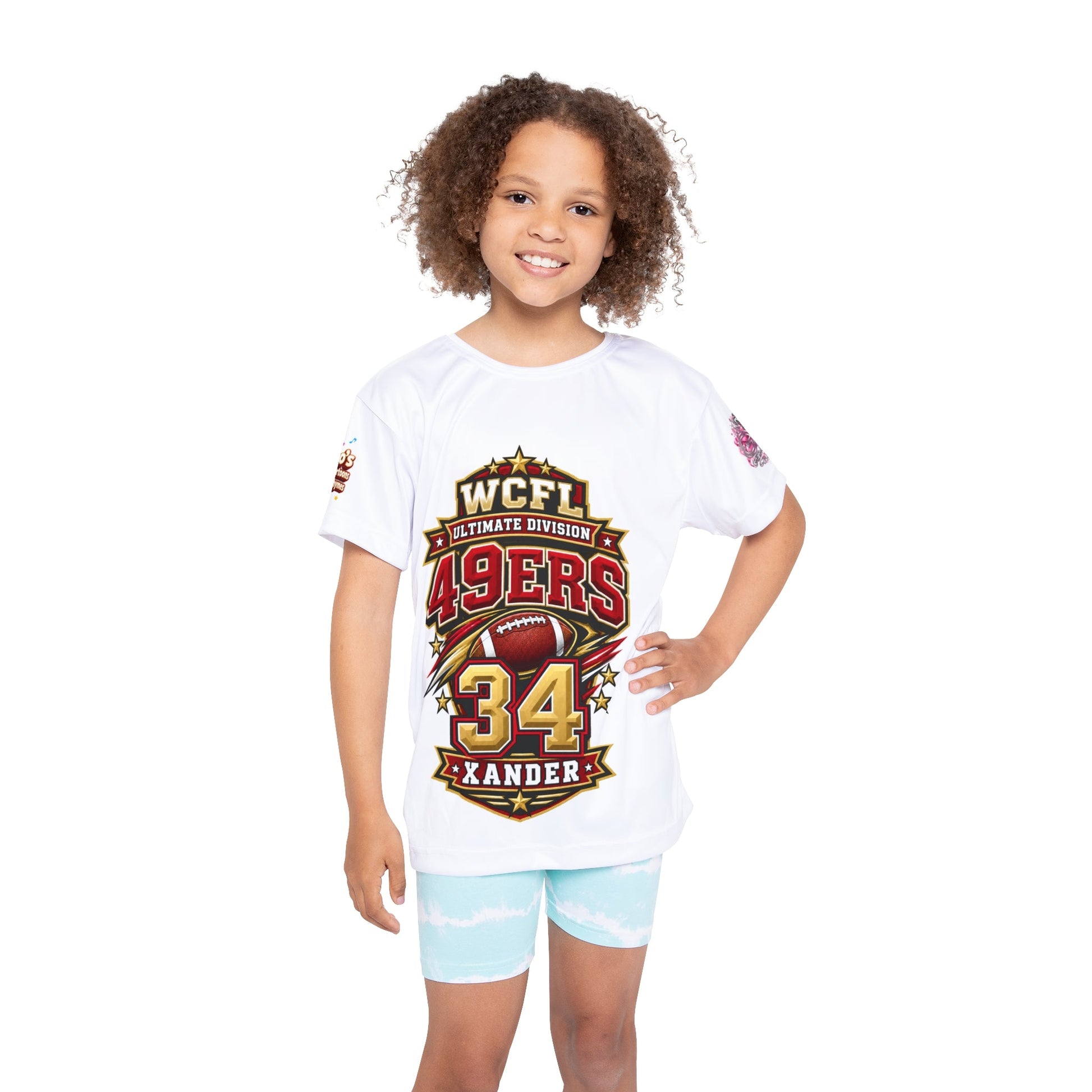 Kids Jersey — WCFL 49ers Custom Name & Number (34) Sports Tee - Getmgirlzworld Shop