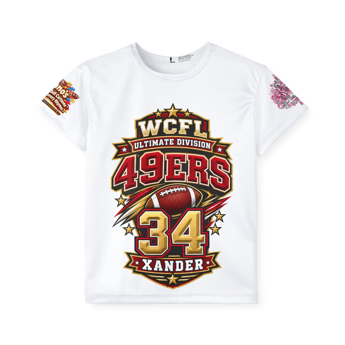 Kids Jersey — WCFL 49ers Custom Name & Number (34) Sports Tee - Getmgirlzworld Shop