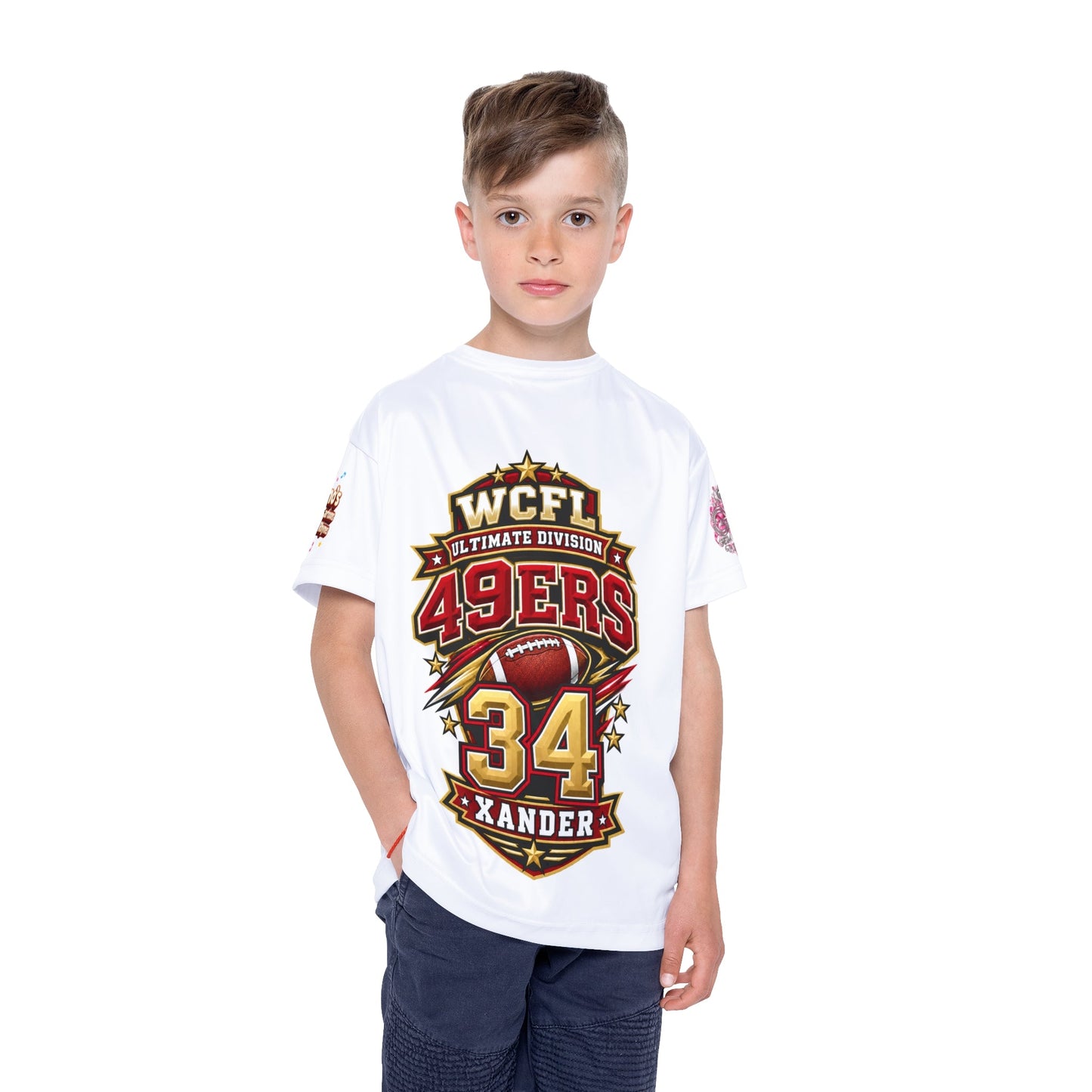Kids Jersey — WCFL 49ers Custom Name & Number (34) Sports Tee - Getmgirlzworld Shop