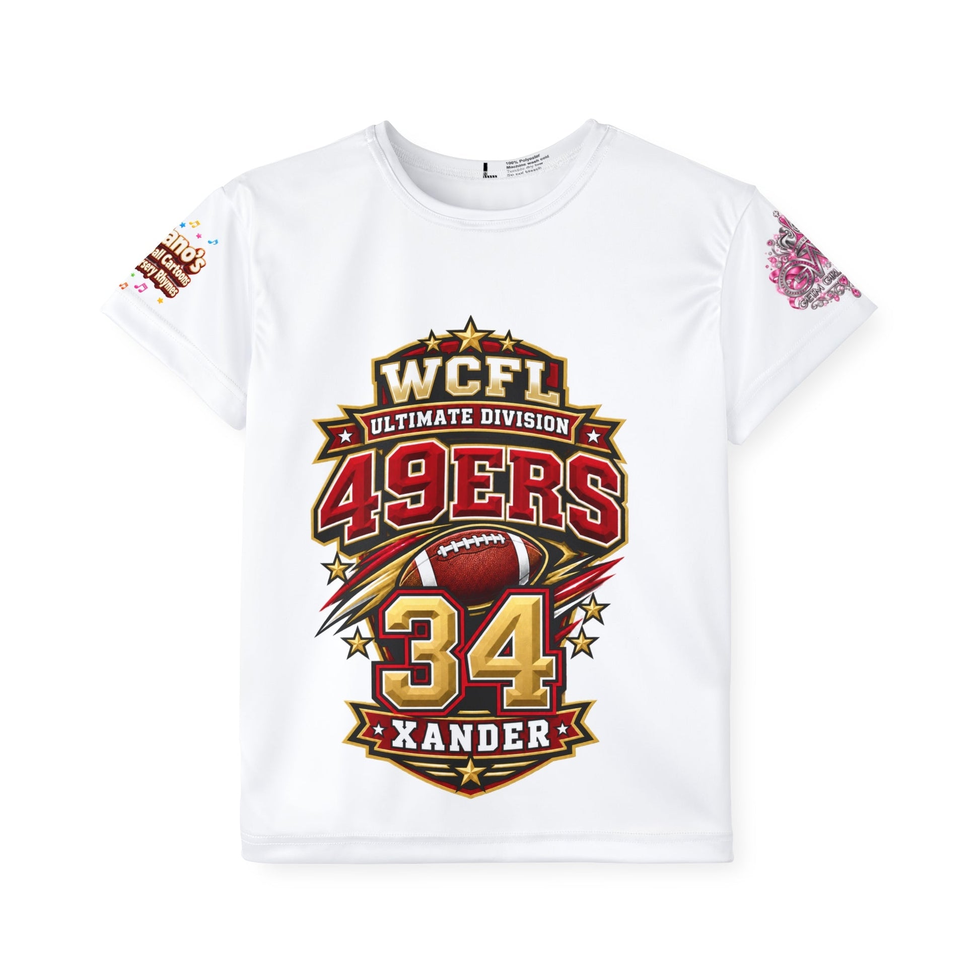 Kids Jersey — WCFL 49ers Custom Name & Number (34) Sports Tee - Getmgirlzworld Shop
