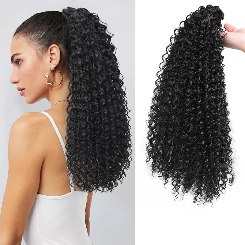 Long Afro Curly Drawstring Ponytail Synthetic Puffy Kinky Curly Fake - Getmgirlzworld Shop