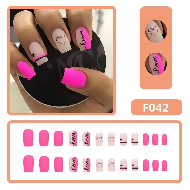 Manicure Valentine's Day Fake Nails Love - Getmgirlzworld Shop