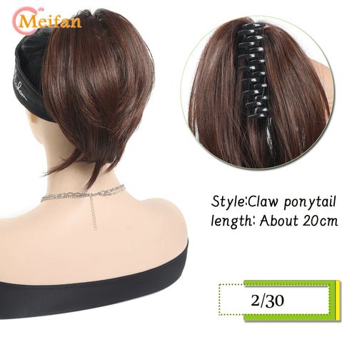 MEIFAN Synthetic Straight Claw Clip Chignon Fluffy Donut Messy Hair - Getmgirlzworld Shop