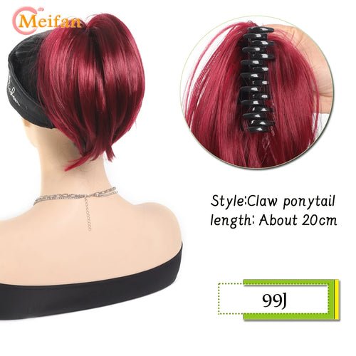 MEIFAN Synthetic Straight Claw Clip Chignon Fluffy Donut Messy Hair - Getmgirlzworld Shop