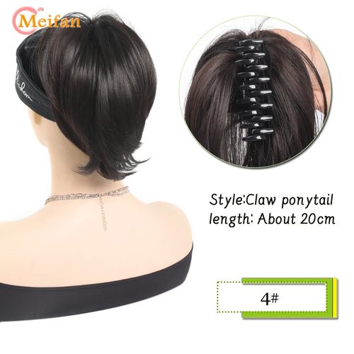 MEIFAN Synthetic Straight Claw Clip Chignon Fluffy Donut Messy Hair - Getmgirlzworld Shop