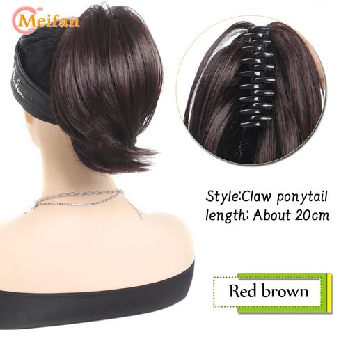 MEIFAN Synthetic Straight Claw Clip Chignon Fluffy Donut Messy Hair - Getmgirlzworld Shop