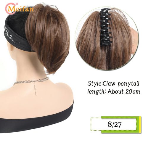 MEIFAN Synthetic Straight Claw Clip Chignon Fluffy Donut Messy Hair - Getmgirlzworld Shop