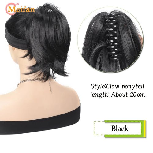 MEIFAN Synthetic Straight Claw Clip Chignon Fluffy Donut Messy Hair - Getmgirlzworld Shop