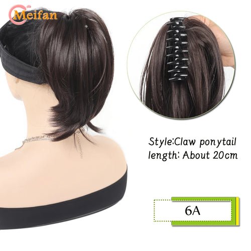 MEIFAN Synthetic Straight Claw Clip Chignon Fluffy Donut Messy Hair - Getmgirlzworld Shop