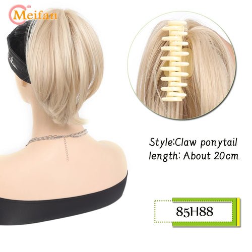 MEIFAN Synthetic Straight Claw Clip Chignon Fluffy Donut Messy Hair - Getmgirlzworld Shop