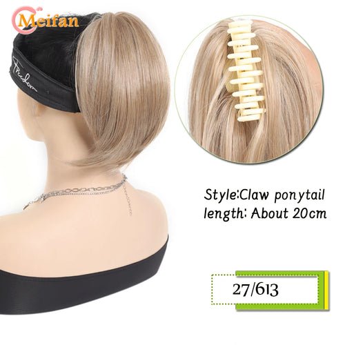 MEIFAN Synthetic Straight Claw Clip Chignon Fluffy Donut Messy Hair - Getmgirlzworld Shop