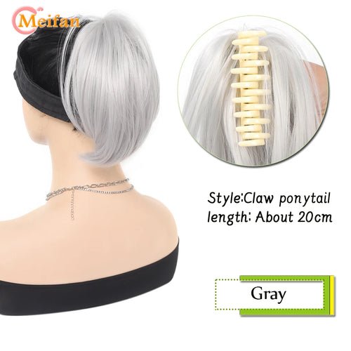 MEIFAN Synthetic Straight Claw Clip Chignon Fluffy Donut Messy Hair - Getmgirlzworld Shop