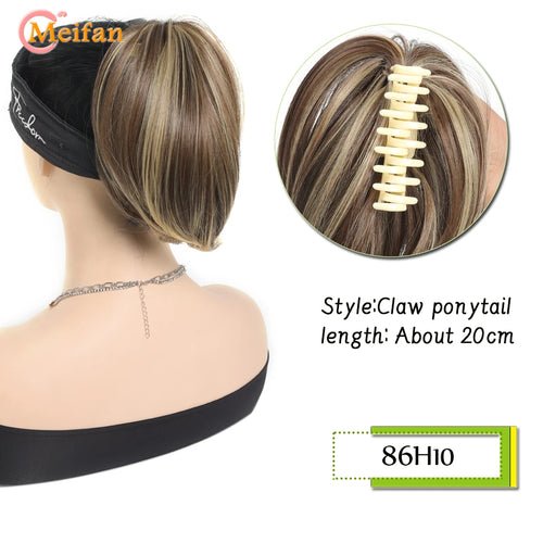 MEIFAN Synthetic Straight Claw Clip Chignon Fluffy Donut Messy Hair - Getmgirlzworld Shop