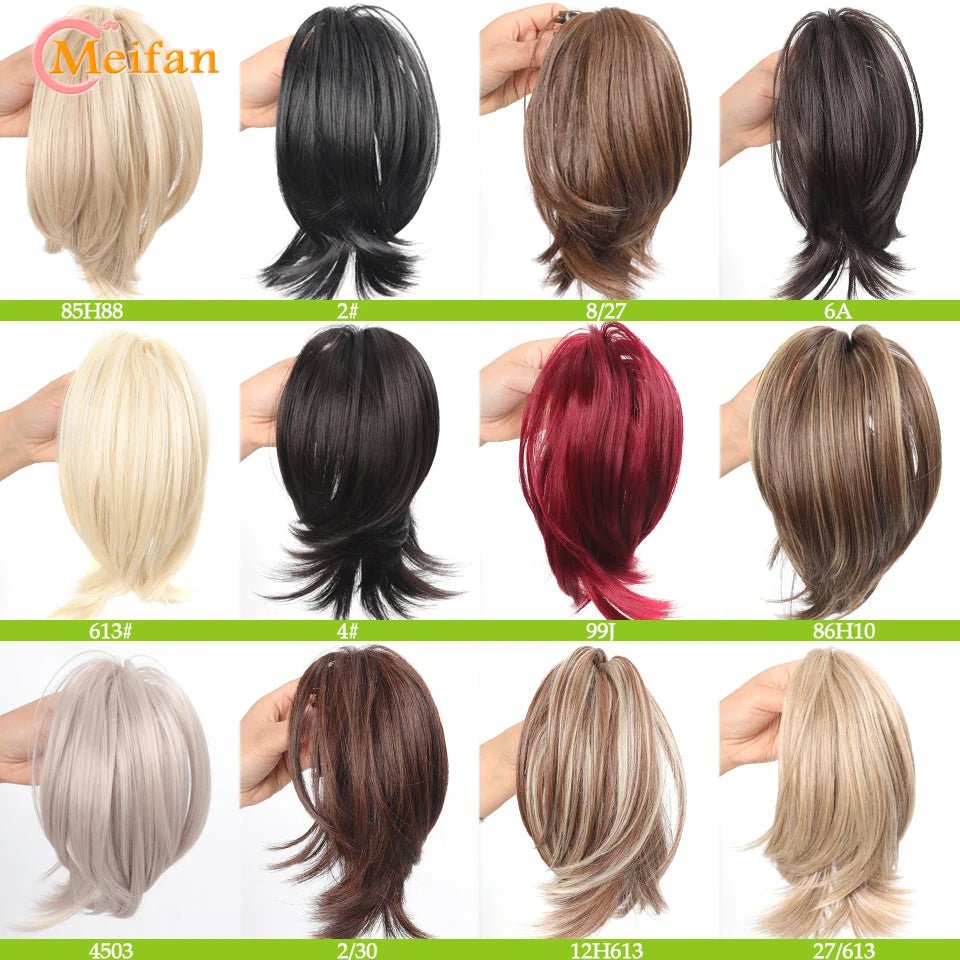 MEIFAN Synthetic Straight Claw Clip Chignon Fluffy Donut Messy Hair - Getmgirlzworld Shop