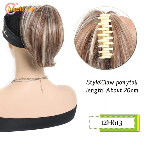 MEIFAN Synthetic Straight Claw Clip Chignon Fluffy Donut Messy Hair - Getmgirlzworld Shop