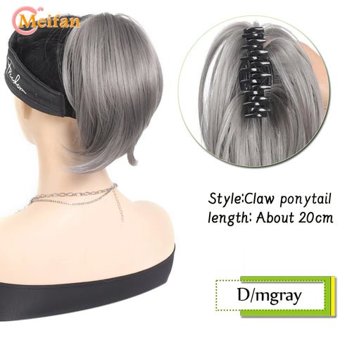 MEIFAN Synthetic Straight Claw Clip Chignon Fluffy Donut Messy Hair - Getmgirlzworld Shop