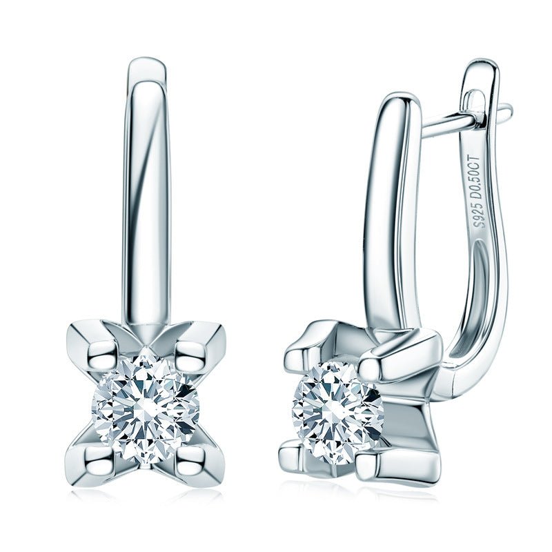 Moissanite Earrings S925 Sterling Silver - Getmgirlzworld Shop