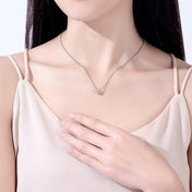 Moissanite Necklace Four-claw Round Female Pendant