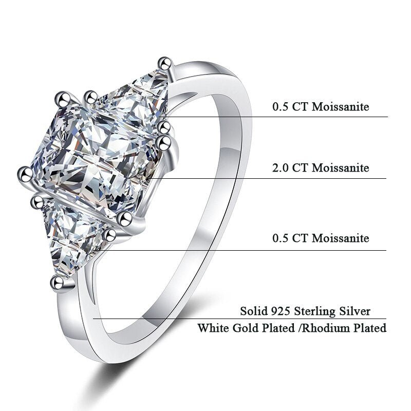 Moissanite Wedding Band Diamond Engagement Ring | Radiant Style - Getmgirlzworld Shop