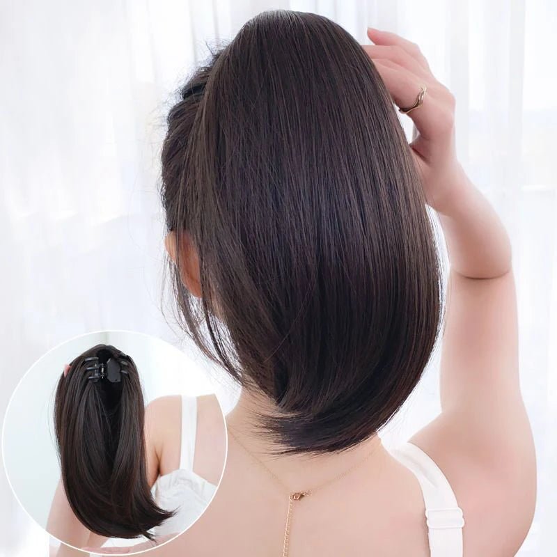 MSTN Synthetic Short Ponytail 12 Inch Claw Clip Micro Curl Hair - Getmgirlzworld Shop