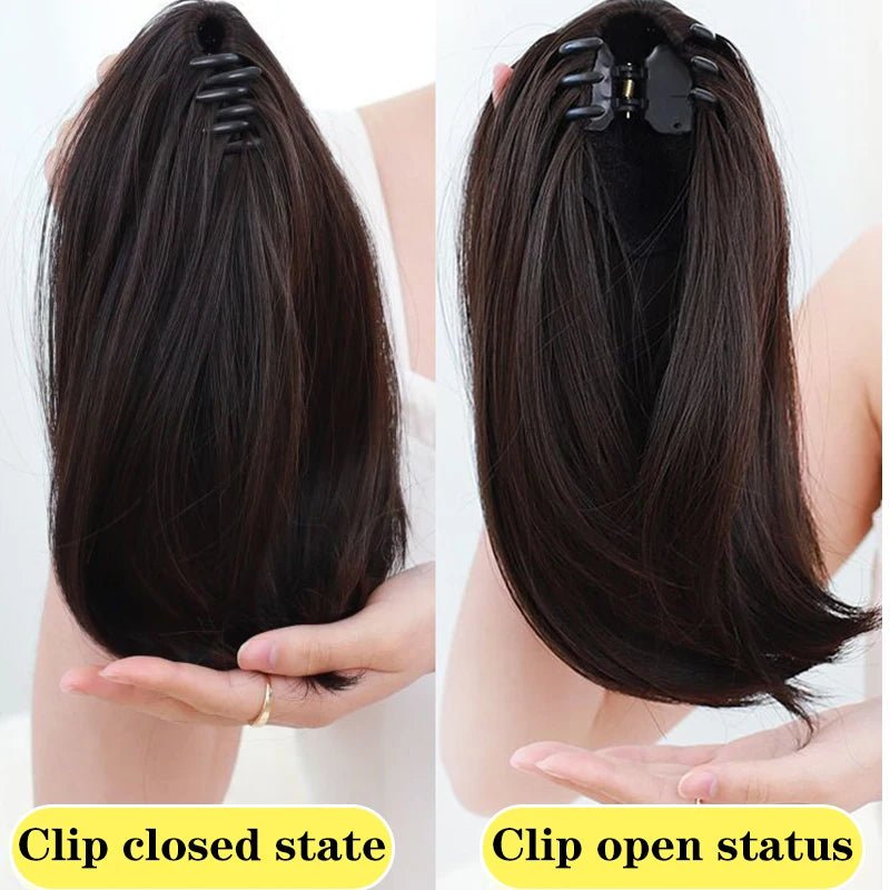 MSTN Synthetic Short Ponytail 12 Inch Claw Clip Micro Curl Hair - Getmgirlzworld Shop