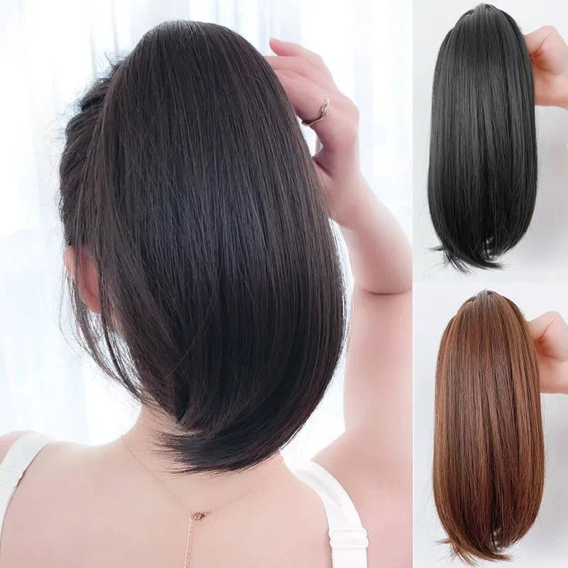 MSTN Synthetic Short Ponytail 12 Inch Claw Clip Micro Curl Hair - Getmgirlzworld Shop