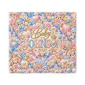 Personalized Baby Boy Teddy Bear Lovey Blanket – Baby Johnson 2027