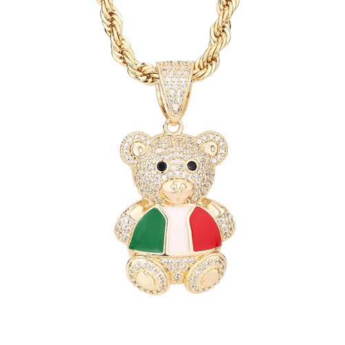 Personalized Hip Hop 14k Gold Plated Cute Teddy Bears Multiple Colors - Getmgirlzworld Shop