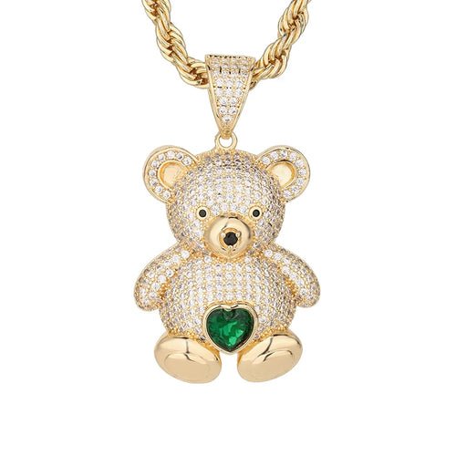 Personalized Hip Hop 14k Gold Plated Cute Teddy Bears Multiple Colors - Getmgirlzworld Shop