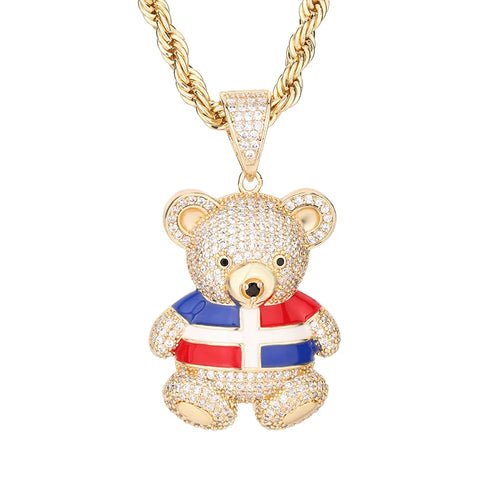 Personalized Hip Hop 14k Gold Plated Cute Teddy Bears Multiple Colors - Getmgirlzworld Shop
