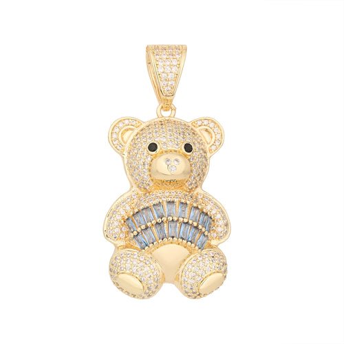Personalized Hip Hop 14k Gold Plated Cute Teddy Bears Multiple Colors - Getmgirlzworld Shop