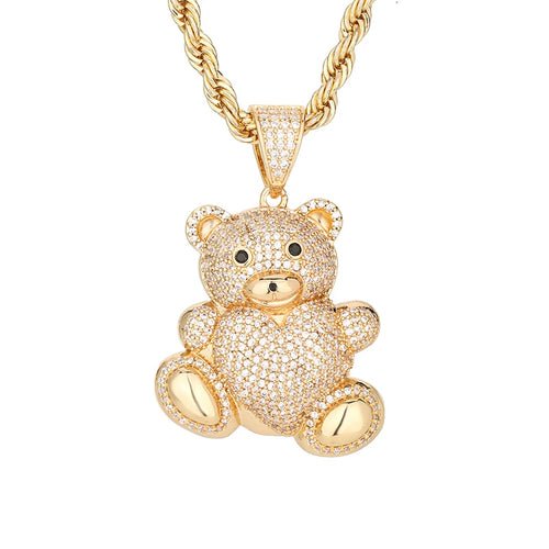Personalized Hip Hop 14k Gold Plated Cute Teddy Bears Multiple Colors - Getmgirlzworld Shop