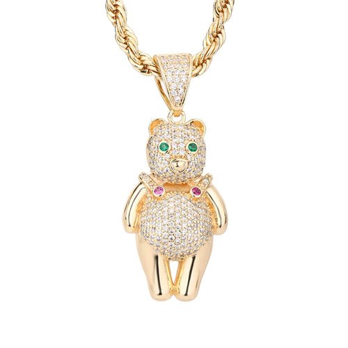 Personalized Hip Hop 14k Gold Plated Cute Teddy Bears Multiple Colors - Getmgirlzworld Shop