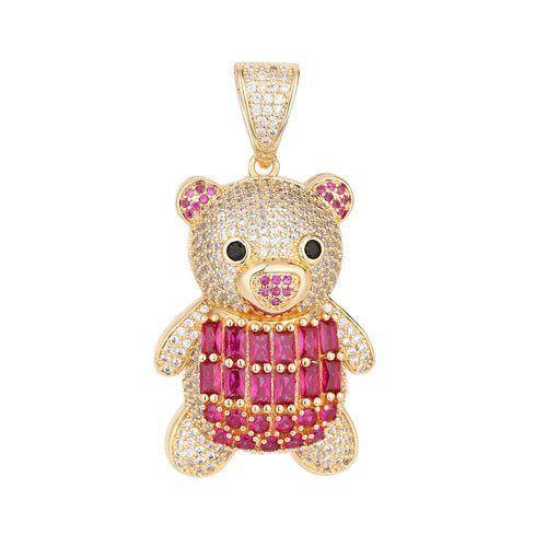 Personalized Hip Hop 14k Gold Plated Cute Teddy Bears Multiple Colors - Getmgirlzworld Shop