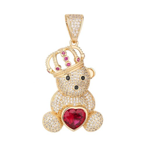 Personalized Hip Hop 14k Gold Plated Cute Teddy Bears Multiple Colors - Getmgirlzworld Shop