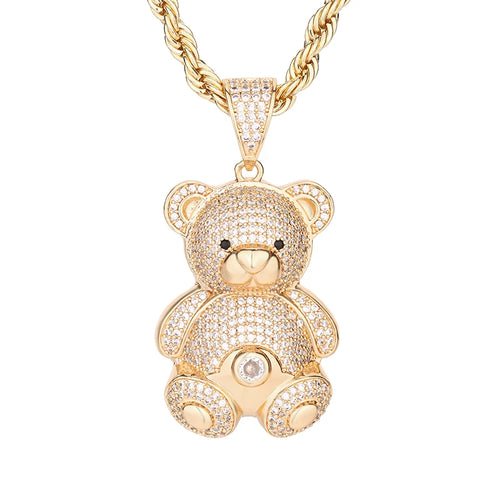 Personalized Hip Hop 14k Gold Plated Cute Teddy Bears Multiple Colors - Getmgirlzworld Shop