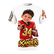Personalized Kids Football Jersey Adult  Tee – Xander Name & Number 34