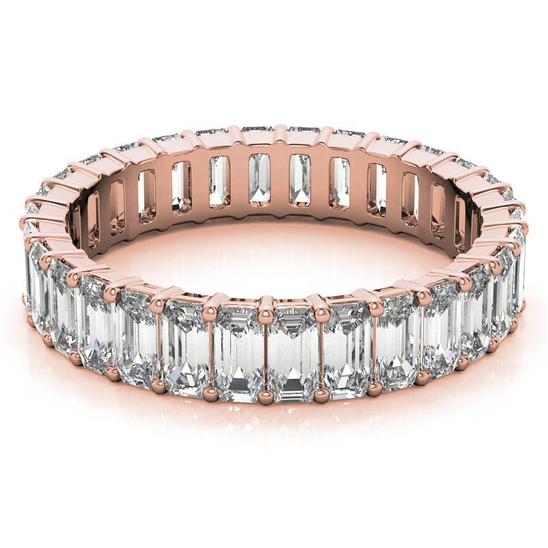 Rose Gold Moissanite Emerald Shape Band – LR00118 - Getmgirlzworld Shop