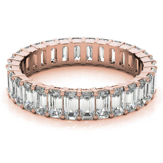 Rose Gold Moissanite Emerald Shape Band – LR00118 - Getmgirlzworld Shop