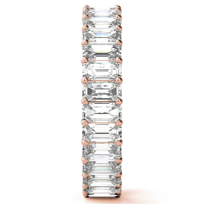 Rose Gold Moissanite Emerald Shape Band – LR00118 - Getmgirlzworld Shop