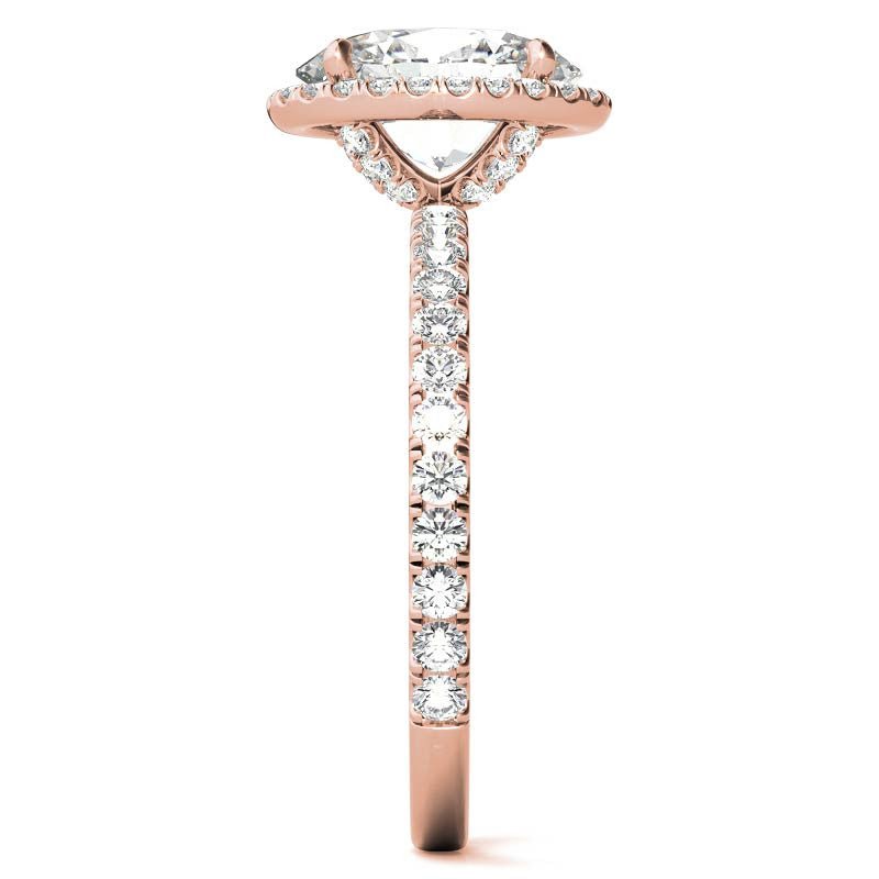 Rose Gold Moissanite Oval Shape Halo Ring – LR00392 - Getmgirlzworld Shop