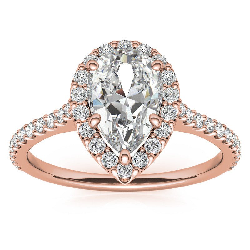 Rose Rold Pear Shape Moissanite Ring – 00560 - Getmgirlzworld Shop