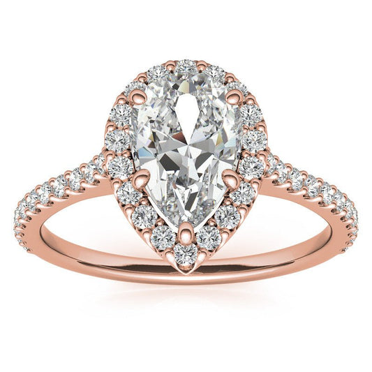 Rose Rold Pear Shape Moissanite Ring – 00560 - Getmgirlzworld Shop