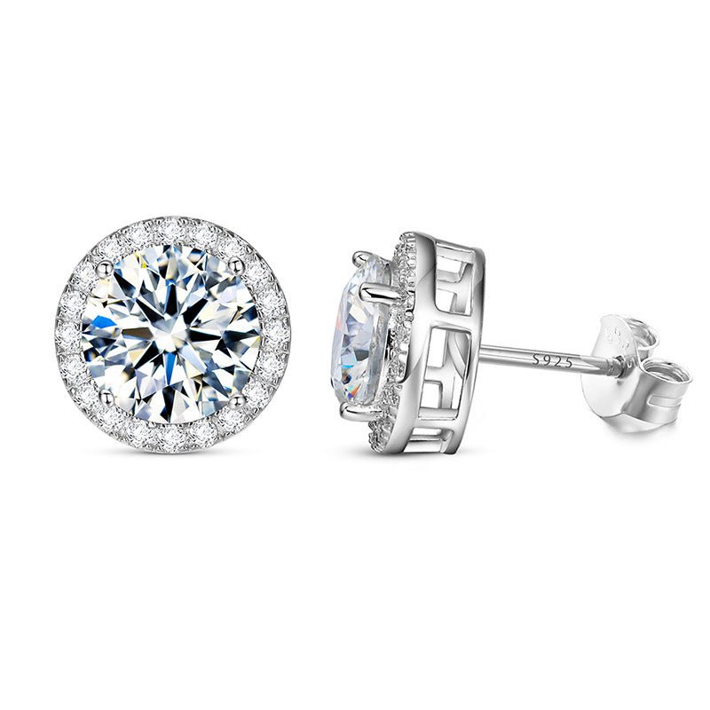 S925 Sterling Silver D Color Moissanite Classic Rock Sugar Earrings - Getmgirlzworld Shop