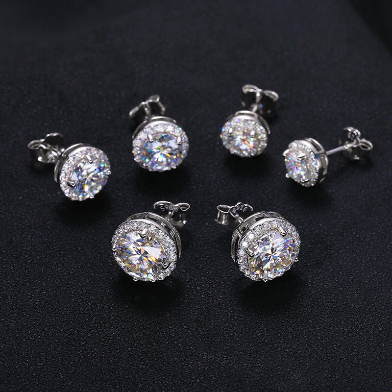 S925 Sterling Silver D Color Moissanite Classic Rock Sugar Earrings - Getmgirlzworld Shop