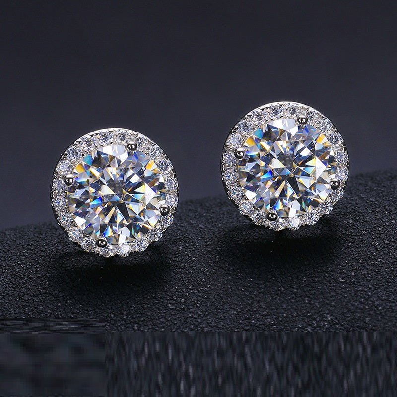 S925 Sterling Silver D Color Moissanite Classic Rock Sugar Earrings - Getmgirlzworld Shop